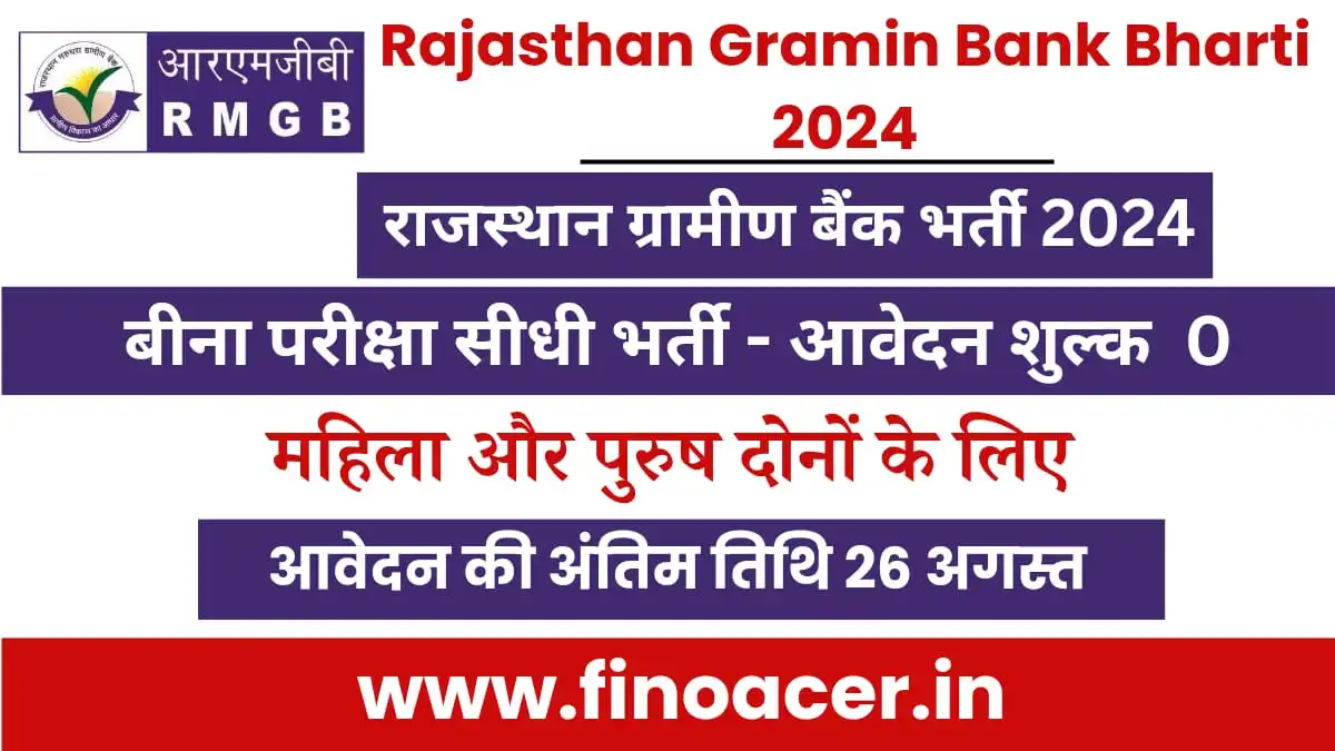 राजस्थान ग्रामीण बैंक भर्ती 2024 : Rajasthan Gramin Bank Bharti 2024