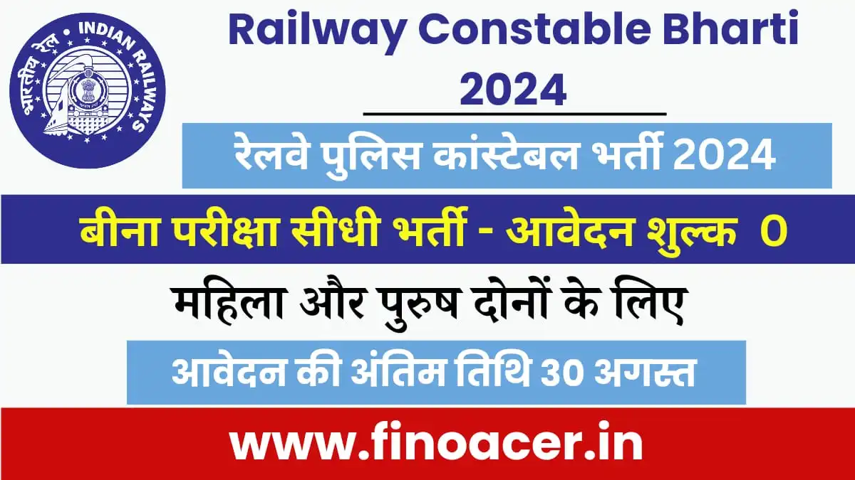 रेलवे Police भर्ती 2024 : Railway Police Bharti 2024